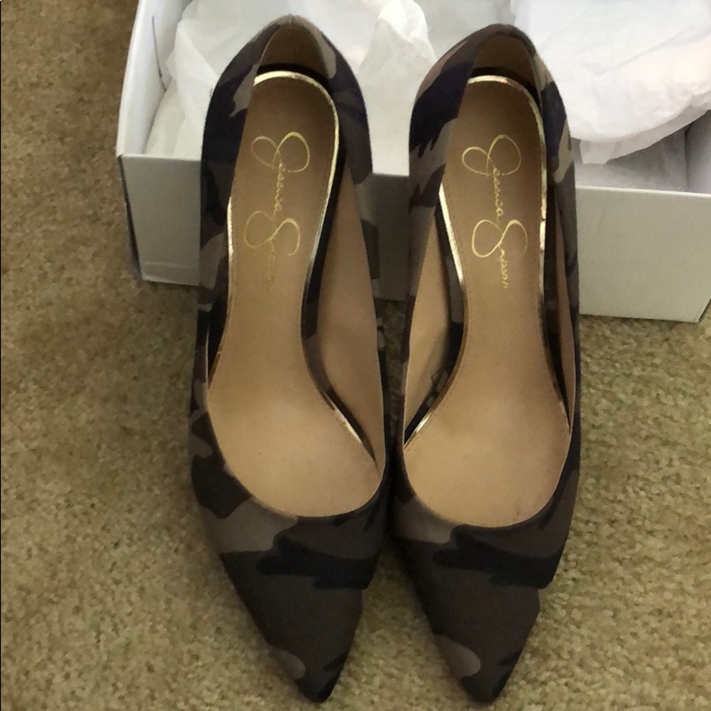 Jessica Simpson camouflage pumps